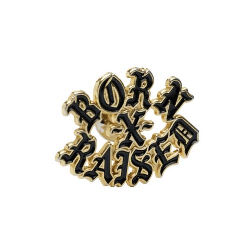 Born X Raised Enamel Rocker Pin Black/Gold