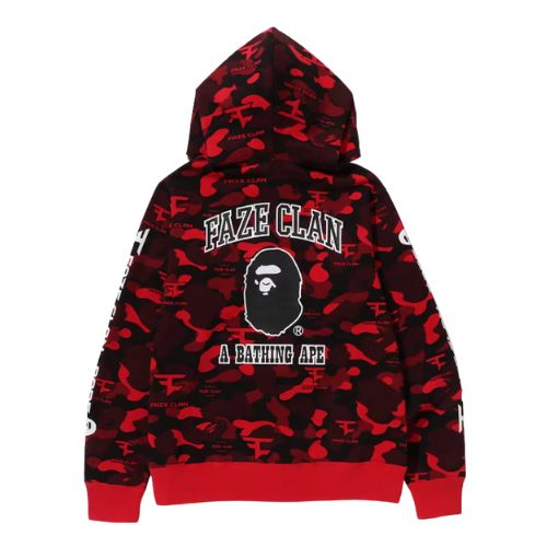 BAPE x Faze Clan Full Zip Hoodie Red