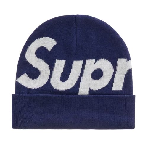 Supreme Big Logo Beanie Navy