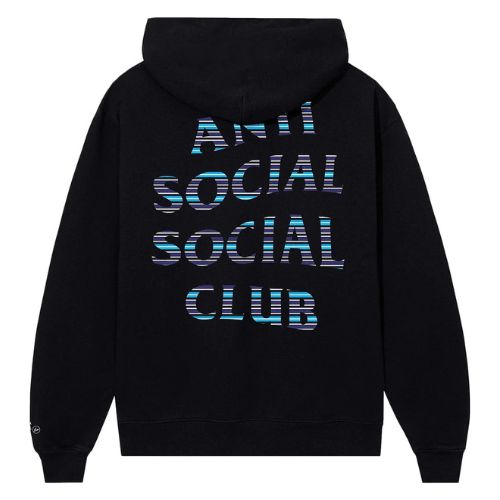 Anti Social Social Club X Fragment Design Logo Hoodie Black-Blue