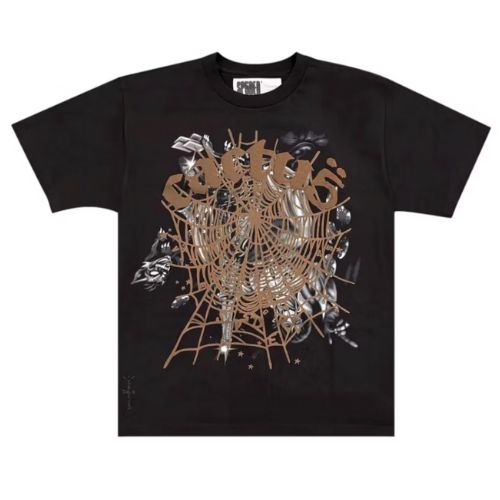 Sp5der x Travis Scott Cactus Jack Airbrush T-shirt Black