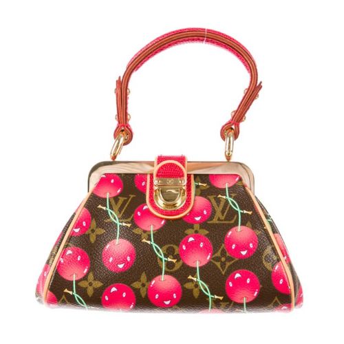 LV x Takashi Murakami Lizard-Trimmed Monogram Cerises Bag PM