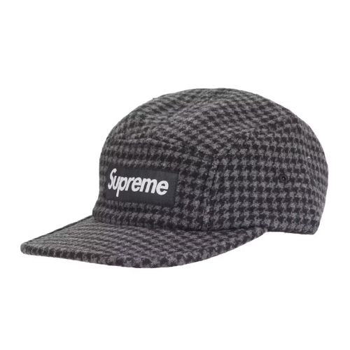 Supreme Houndstooth Wool Camp Cap Black