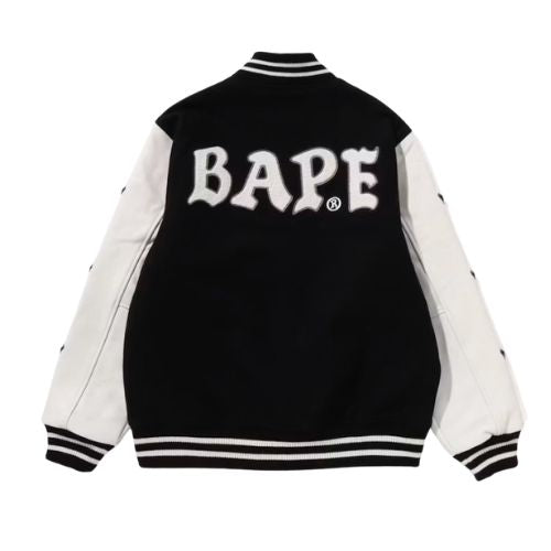 Bape Varsity Wool Jacket Black