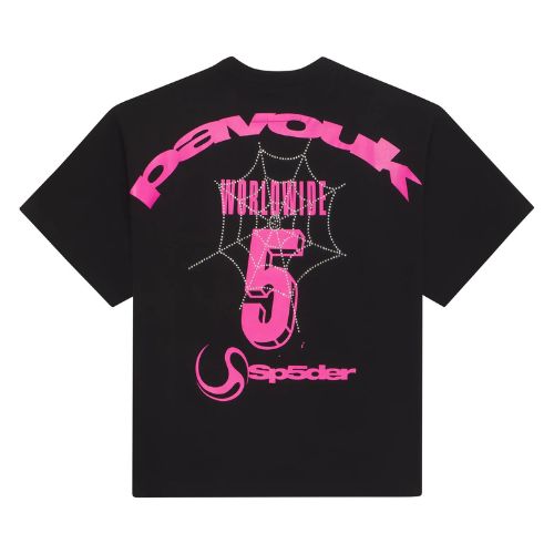 Sp5der 5 Spider Web Tee Rhinestone Black