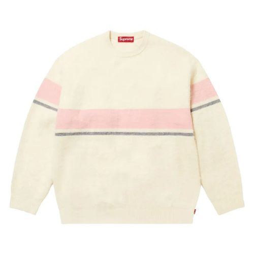Supreme Brushed Stripe Sweater Ivory