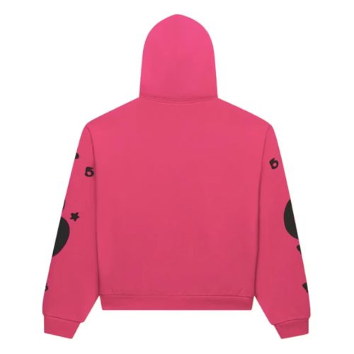 Sp5der Beluga Zip Up Hoodie Pink