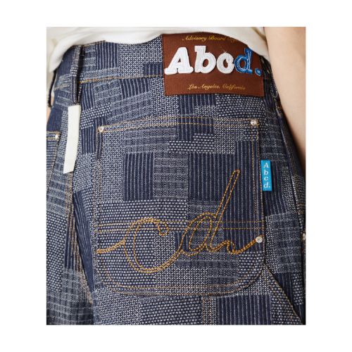 ABC Crystal Rivet Patchwork Double Knee Pant