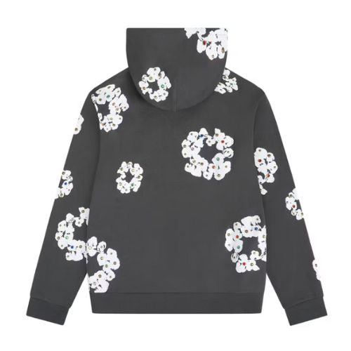 Denim Tears Rhinestone Cotton Wreath Zip Hoodie Vintage Black