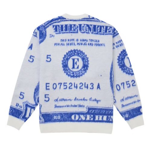 Supreme Money Sweater White/Blue