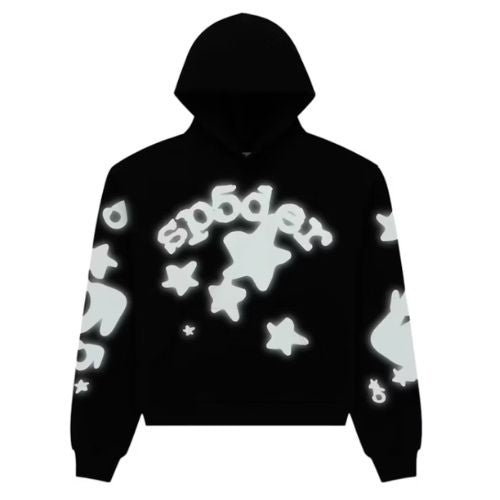 Sp5der Reflective Beluga Hoodie Black