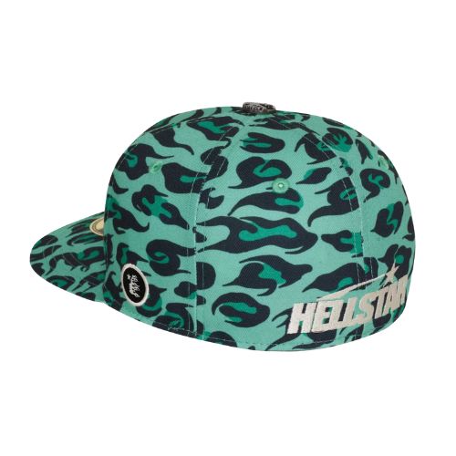 Hellstar Cheetah Print Snapback Hat Green