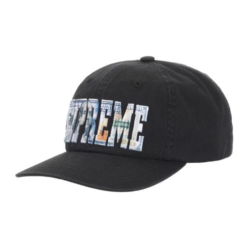 Supreme Embroidered Money Logo 6-Panel Hat Black