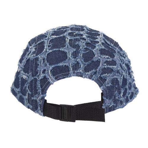 Supreme Frayed Croc Denim Camp Cap Indigo