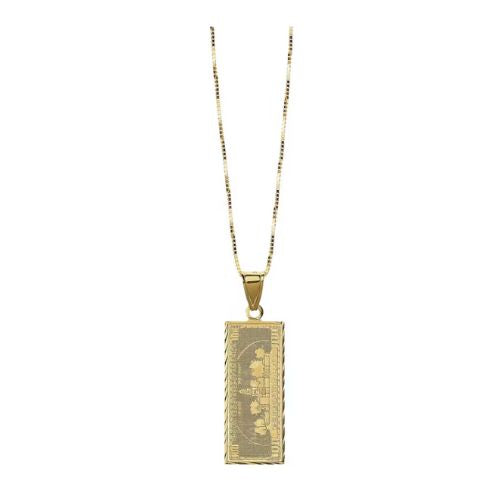 Supreme 100 Dollar Bill Gold Pendant