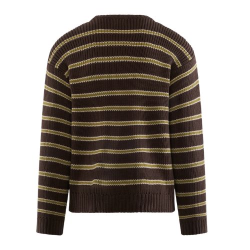 Stüssy Stripe Crew Sweater Forest