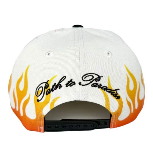 Hellstar Flame Vintage Snapback Cap Cream/Navy Blue
