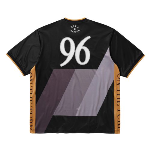 Born x Raised Crest Soccer Jersey Black W/ Grey