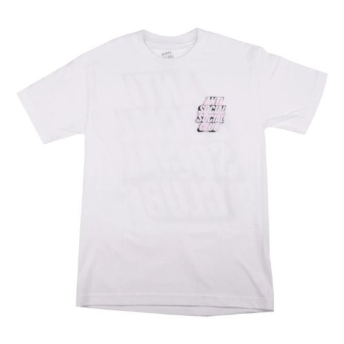 Anti Social Social Club Blocked Pink Plaid White Tee