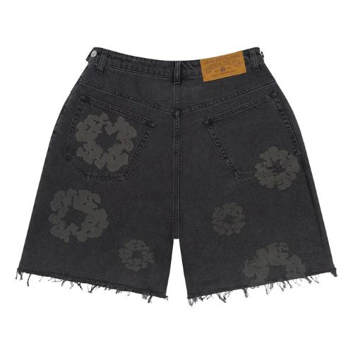Denim Tears Mono Cotton Wreath Denim Shorts Black