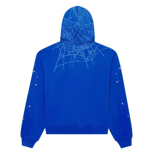 Sp5der Heavy Web Full Zip Hoodie Tory Blue