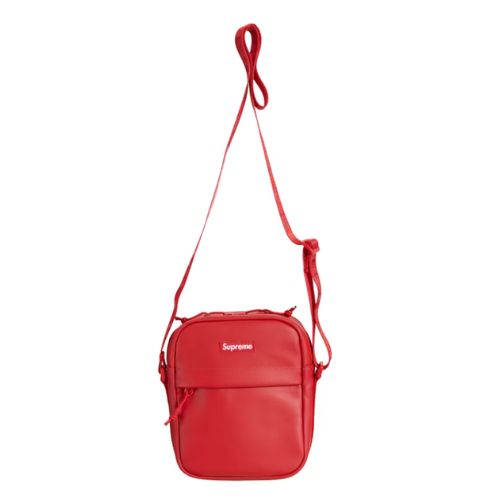 Supreme Leather Shoulder Bag Red