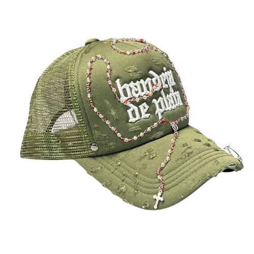 bandeja de plata gorra de camionero verde/beige ft. ToT