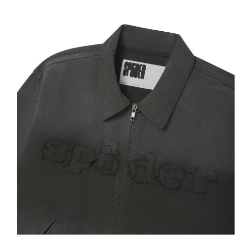 Sp5der Distressed Logo Work Jacket Onyx