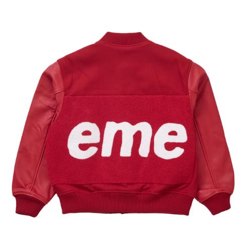 Supreme Big Logo Chenille Varsity Jacket CPFM Red