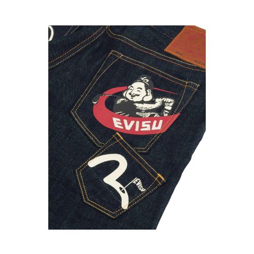 Evisu Godhead Golfing Print Slim Fit Jeans
