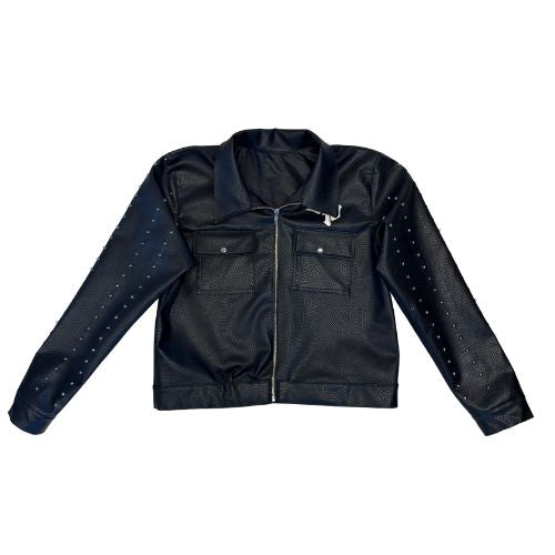 bandeja de plata chamarra pitón negra