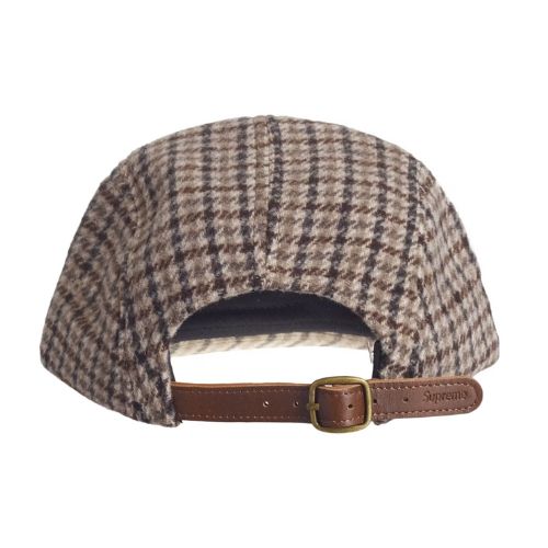 Supreme Houndstooth Wool Camp Cap Tan