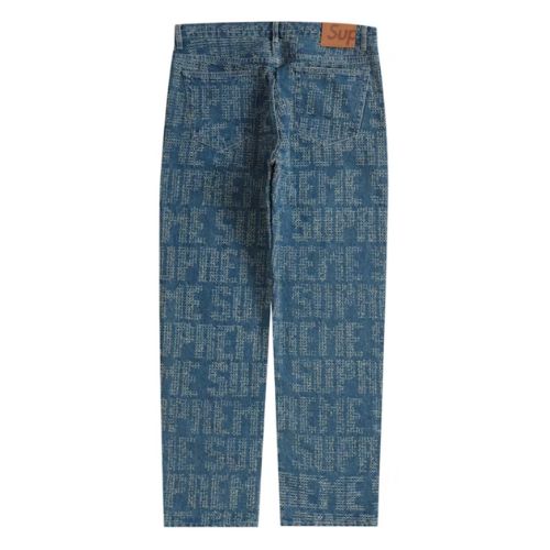 Supreme Needle Punch Regular Jean Washed Blue