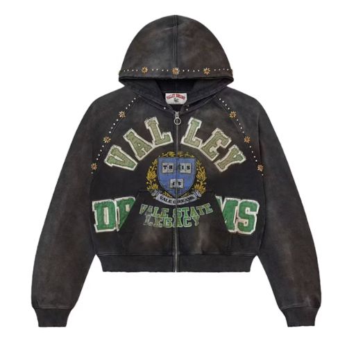 Vale Forever Gem Zip Up Hoodie Black