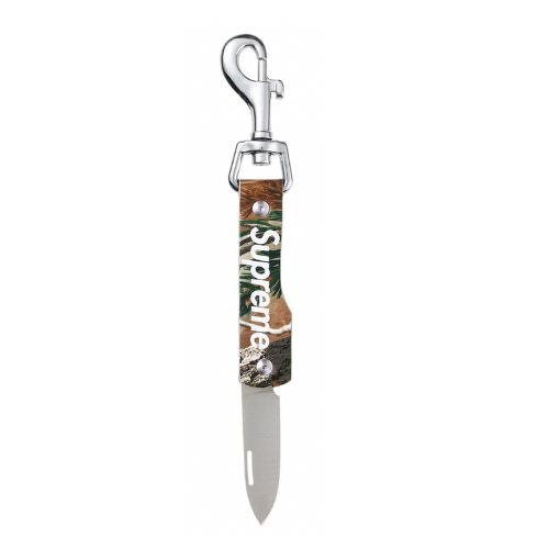 Supreme Leather Clip Knife Camo