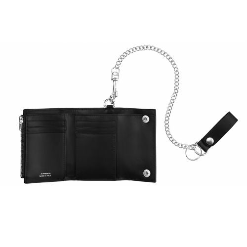 Supreme Leather Chain Wallet Black