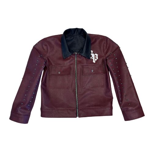 bandeja de plata chamarra pitón vino