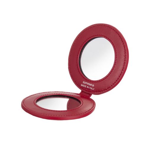 Supreme Leather Pocket Mirror Red