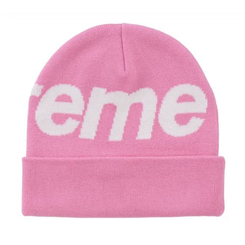 Supreme Big Logo Beanie (FW24) Pink