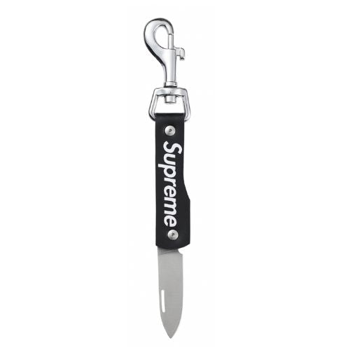 Supreme Leather Clip Knife Black