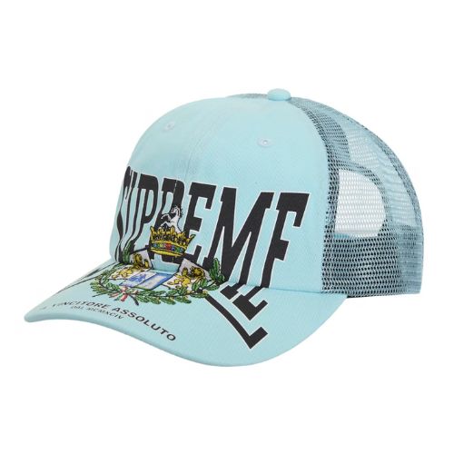 Supreme Crest Mesh Back 6-Panel Light Blue Hat