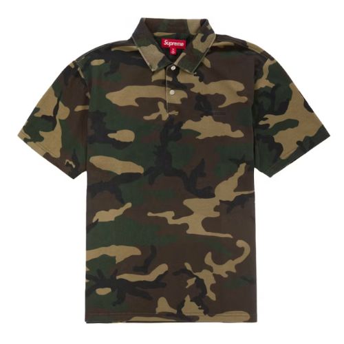 Supreme Washed Camo Polo Woodland Camo