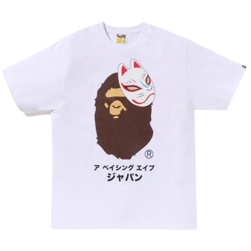 BAPE Japanese Fox Mask Tee White