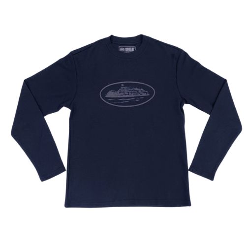 Corteiz Alcatraz Waffle L/S T-Shirt Blue