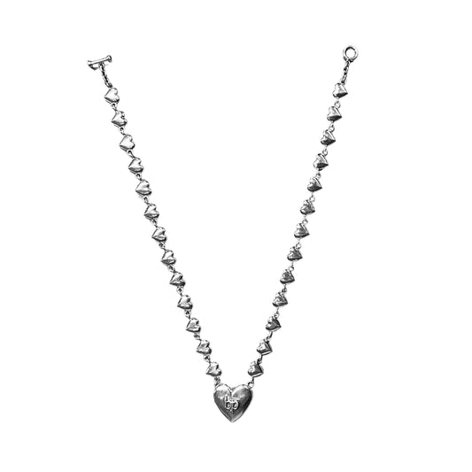 bandeja de plata Collar Corazones Cromados