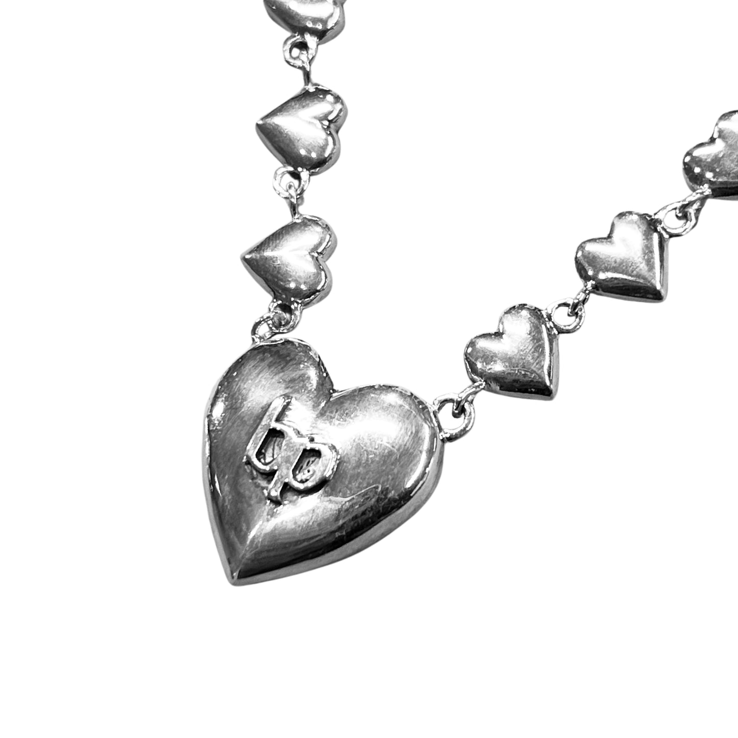 bandeja de plata Collar Corazones Cromados