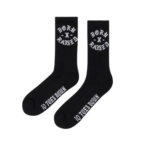 Born x Raised 10 Toes Rocker Socks Black