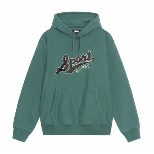 Stüssy Satin Patch Oversized Green Hoodie