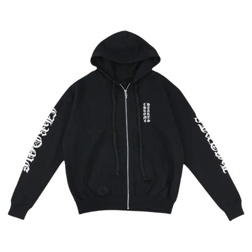 Chrome Hearts Vertical Logo Zip Up Hoodie