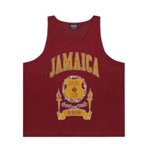 Denim Tears x Stüssy Jamaica High Gym Tank Red